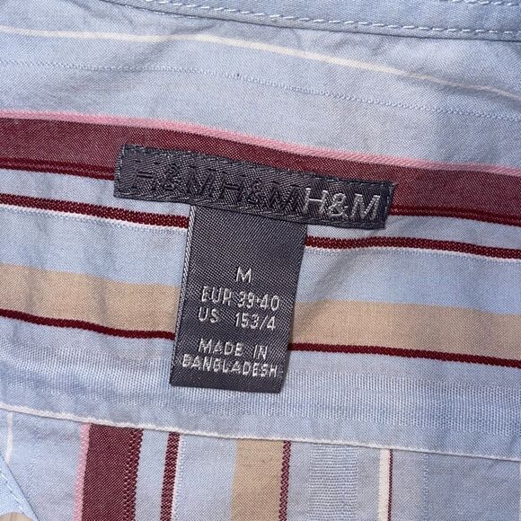 Set‎ of 2 H&M & Dockers Mens Short Sleeve Button Down Shirt Multicolor Medium - Picture 2 of 5